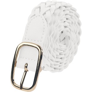 INSPIRE CHIC Women's Braided Square Buckle Fashion Versatile for Coat Jeans Decorative Belts - 1 of 4