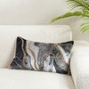 Saro Lifestyle Elegant Embroidered Velvet Swirl Down Filled Pillow, 12"x20", Gray - 4 of 4