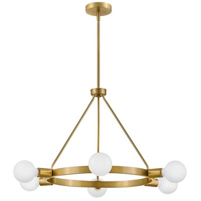 Lark Orla 6-Light Lacquered Brass Chandelier with Adjustable Height
