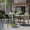 WestinTrends Playa 5-Piece Outdoor Indoor Round Metal Patio Dining Table Set With Stackable Patio Chairs - 2 of 4