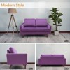 Velvet Loveseat Mid-Century Modern Sofa Tufted Couch with Wooden Legs for Living Room - 4 of 4