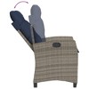 vidaXL Patio Dining Set with Cushions Outdoor Garden Seating Gray Poly Rattan - 31.5" Table Length Without Footrest 2 Items - 4 of 4