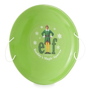 Slippery Racer SR745BDY ProDisc 26 Inch Heavy Duty Aluminum Buddy the Elf Kids Saucer Snow Sled with Dual Riveted Soft Grip Rope Handles, Green - 1 of 4