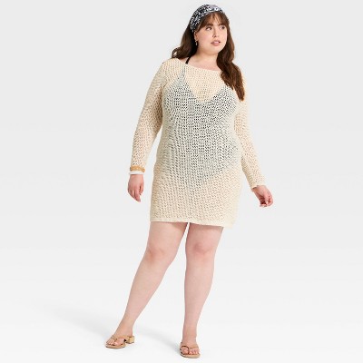 Женские платья A New Day Women's Mini Knit Dress - A New Day™ Cream M — фото 3