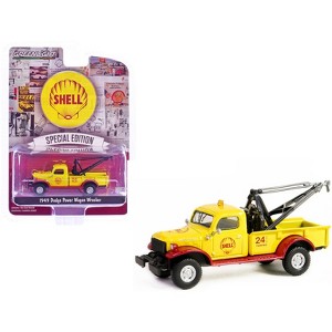 1949 Dodge Power Wagon Wrecker Tow Truck "Shell Oil" Yellow and Red 1/64 Diecast Model Car by Greenlight - 1 of 2