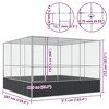 vidaXL Aviary Silver 122.4"x120.9"x83.5" - Galvanized Steel Bird Cage with Lockable Door and Steel Mesh Grids for Outdoor and Indoor Use - 4 of 4