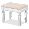 Hedia Fabric Upholstered and Wood Ottoman - Baxton Studio - 2 of 4