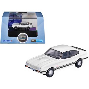 Ford Capri Mk3 RHD (Right Hand Drive) Diamond White with Black Stripes 1/148 (N) Scale Diecast Model Car by Oxford Diecast - 1 of 4