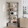 Homhougo 5 Tier Bookshelf with Cabinet Drawer, Modern Tall Open Bookcase, Wood and Metal Display Standing Shelf Unit, Farmhouse Corner Shelf - 3 of 4
