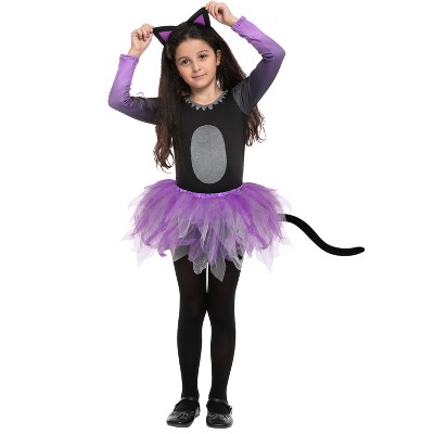 Joyfy Child Girl Tutu Cat Skirt, Toddlers Combined Animal Costume for Kids Halloween Dress Up Party