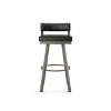 Amisco Travis Upholstered Counter Height Barstool Black/Gray - 3 of 4