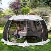 Leedor Outdoor Pop Up Portable Screen Tent with Mesh Netting Fiberglass Gazebo Gray - 2 of 4