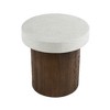 Lyngins Cylindrical Outdoor End Table, MGO Side Table with Faux Stone Top + Faux Wood Base, Patio End Table for Garden/Balcony, Side Table for Dining - 4 of 4