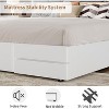 King Size Bed Frame,Wooden Bed Frame with Fabric Upholstered Headboard,No Box Spring Needed,Strong Wooden Slats,Easy Assembly,White - 4 of 4