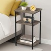 Sevobal Coffee Tables 3 Layer Adjustable Height Storage Shelf Bedside Table Freestanding for Living Room Bedroom Office, Gray, 17.4"*12"*31" - 2 of 4