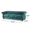 3-Seater Sofa With Rolled Arms And Curved Backrest,Comfortable Couch Sofa,Upholstered Sofa For Living Room,Bedroom-Cuddlewood - 4 of 4
