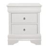 Vynxaria Traditional 1pc Nightstand - White Finish, 3 Drawers (1 Felt-Lined), Faux Alligator Embossed Fronts, Faux Crystal Knobs, Wood/Engineered Wood - 3 of 4