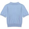 Girls Short Sleeve Summer Polo Shirt V Neck Button Down Knit School Crop Tops - 2 of 4