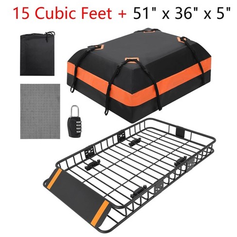 51x36x5 Inch Roof Rack Cargo Basket 200 Lbs 15 Cu.ft Cargo Bag Universal Fit With Lock Target