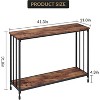 41.3" Entryway Table, Narrow Sofa Table with 2-Tier Storage Shelves & Black Metal Frame, Display Stand and Organizer Hallway Bedroom - 3 of 4