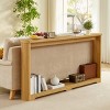 FURNIinspire Console Tables 70.1"Corrugated Texture Storage Table, Narrow Console Table for Entryway, Entryway Table, Brown, 8.7"*70.1"*35.5" - 4 of 4