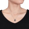 EVERLY JEWELRY | Two-Tone Silver with Black Rhodium Black Diamond Cat Love Pendant with Chain - 4 of 4