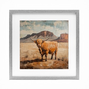 Stupell Industries Cow Of The Desert Framed Print Under Glass - 1 of 4