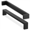 Cauldham Solid Stainless Steel Cabinet Hardware Square Pull Matte Black (8-3/4" Hole Centers) - 10 Pack - 2 of 4