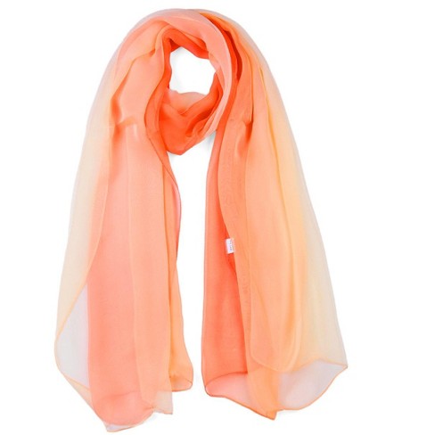 SILK BOWS SOFT SCARF - ORANGE