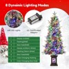 3/4.5 ft Pre-Lit Potted Flocked Christmas Tree, Artificial Christmas Tree with 78 Warm White Led Lights - 4 of 4