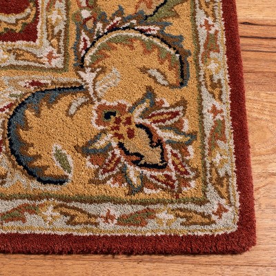 Rust and Camel Hand-Tufted Wool 4' x 6' Area Rug