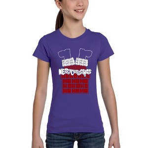LA Pop Art Chimney Santa - Girl's Word Art T-Shirt - 1 of 4