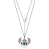 Disney Lilo and Stitch Fashion Stitch Pave Pendant Necklace, 16+3" Silver Chain - 3 of 4