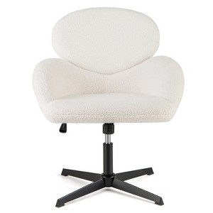 Tangkula Cross Legged Chair Criss Cross Chair w/High-density Sponge Cushion Adjustable Height & Rocking Function Wide Metal - 1 of 4