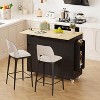 Rolling Kitchen Island Cart with Power Outlet,Kitchen Island with 2 Drawers & Drop Leaf & Trash Can Storage, Mobile Island Table with Spice Rack - 3 of 4