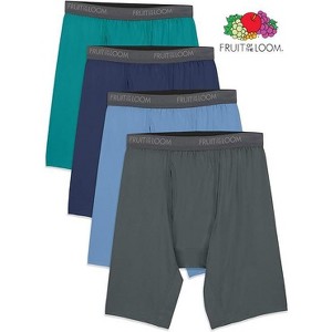 Fruit of the Loom Men's 4Pk Long Leg Microfiber Boxer Briefs - Multi Color - 1 of 3