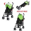 Infans Baby Lightweight Stroller, Compact Travel Stroller, Adjustable Backrest & Canopy, Foldable Umbrella Stroller for Toddlers, Green - 4 of 4