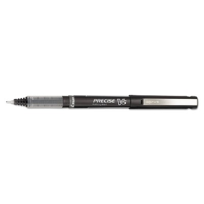 Pilot Precise V5 Roller Ball Stick Pen, Needle Point, 0.5mm Extra Fine - Black Ink (12 Per Pack)