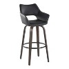 LumiSource Set of 2 Mustang Barstools Dark Wood/Black PU/Black Metal - 2 of 4