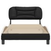vidaXL Bed Frame without Mattress Black and White 39.4"x74.8" Faux Leather - 4 of 4