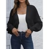 Women's Sweater Cardigans Long Sleeves Open Front Shrug Short Knit Casual Jackets Black XL - 3 of 4