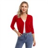 BLUEMING Women’s Cropped Button-Front Cardigan - Textured Knit with 3/4 Sleeves & Elevated Everyday Silhouette - 4 of 4