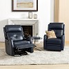 Set of 2 Flavio Genuine Leather Swivel Rocker Recliner with nailhead trims for living room | ARTFUL LIVING DESIGN - 2 of 4