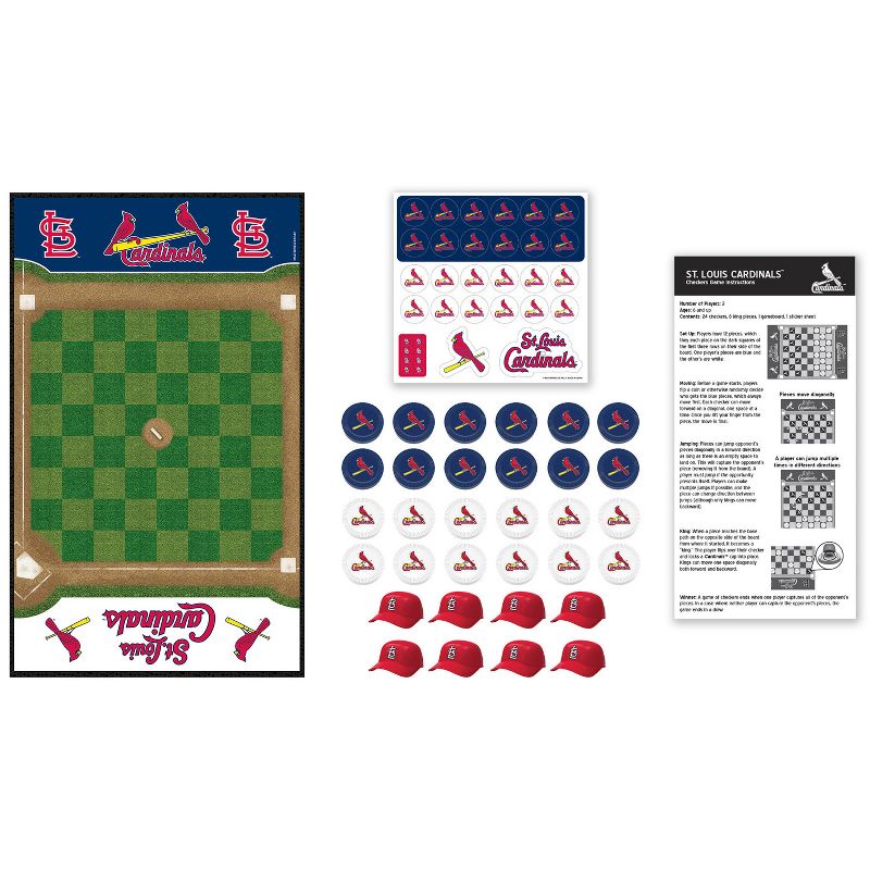 MasterPieces Officially licensed MLB St. Louis Cardinals Checkers Board Game for Families and Kids ages 6 and Up, 3 of 7