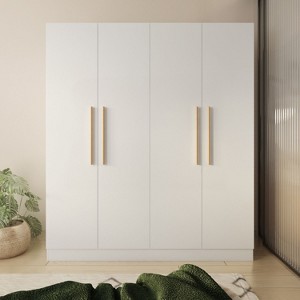 Famapy Modern 4-Doors Armoire Bedroom Storage Wardrobe - 1 of 4