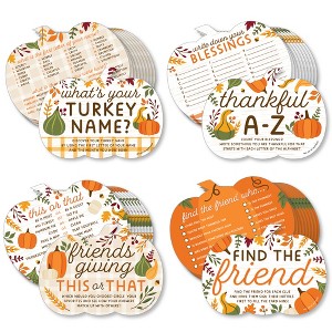 Big Dot of Happiness Fall Friends Thanksgiving - 4 Friendsgiving Party Games - 10 Cards Each - Gamerific Bundle - 1 of 4