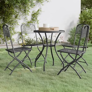 vidaXL 5 Piece Patio Dining Set Expanded Metal Mesh Anthracite - 1 of 4