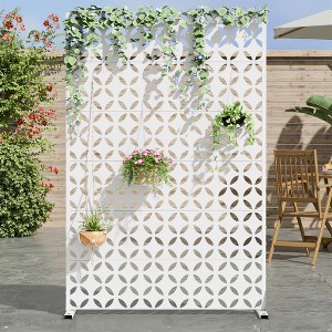 Dovelina Outdoor Freestanding Metal Privacy Screen Decorative Garden Fence - 1 of 4