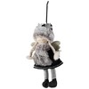Northlight Plush Winter Angel Girl Hanging Christmas Ornament - 8.5" - Gray and Black - 4 of 4