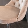 CAVINAS 24.8"-33"Chic Velvet Bar Stools Counter Height,Set of 2,360°Swivel Barstools with Adjustable Lifting,Back Tufted&Matte Silver Frame - 3 of 4